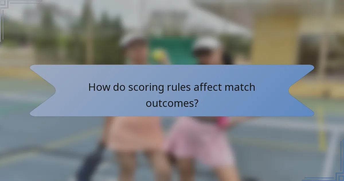 How do scoring rules affect match outcomes?